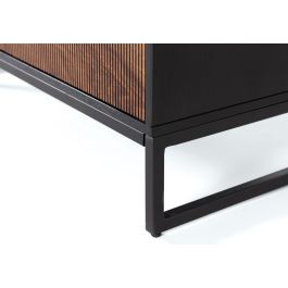 GINER Y COLOMER Consola 2 portes en palissandre et bois de manguier avec pieds métal 90x40x80 cm Brun Noir