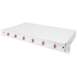 DIGITUS LWL Spleißbox 1HE bestückt 6x LC DX OM4 grau