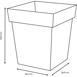 Eda Pot de fleurs Toscane - 50 cm, 87 L, intérieur/extérieur, résistant aux intempéries, traité anti-UV, bleu jean