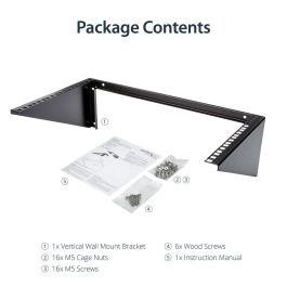 Support Startech RK619WALLV Noir Acier