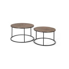 NOMA Lot de 2 Tables Basses en Métal avec Finition Cuivre Ancien - Table Grande 47x81 cm et Petite 42x70 cm - Design d'Intérieur Precio: 467.988. SKU: B1DP37TA2Y