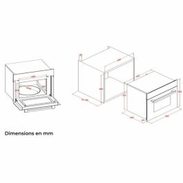 CONTINENTAL EDISON CEMO34CEB3 Four micro-ondes encastrable, 1450 W, 34 L, Grill, Noir, 59,5 x 38,3 x 49,2 cm