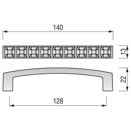 GIUSTI Tirador Zamak Cristal Swarovski Cromo Distancia 128