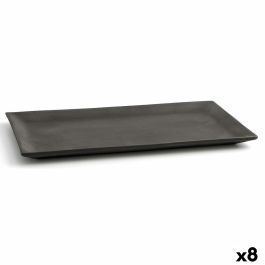 Quid Bandeja Rectangular Mineral Gres 15x30 cm Cerámica Negro (8 Unidades)