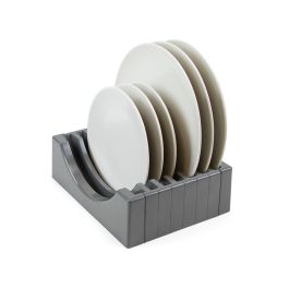 Emuca Kit de rangement pour assiettes, 13 assiettes maximum, Plastique, Gris antracite