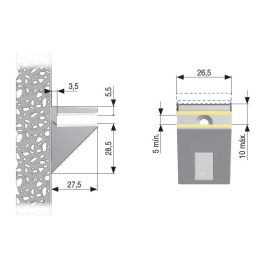 ITALIANA FERRAMENTA Support Étagère Mini Kalabrone, Zamak et Technoplastique, Charge 6kg, Verre/Bois 5-10mm, Finition Chrome