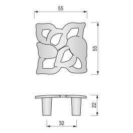 GIUSTI Ada Pomo Zamak 55x55mm 32mm Finition Chrome (Set de 50)