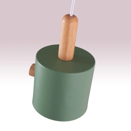 Lampe Suspendue "Scarlet" Métal et Bois Câble Réglable SKD-P1014-W