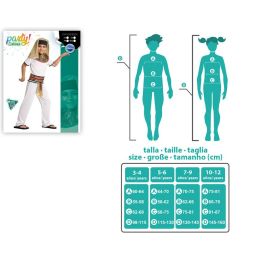 Déguisement d'Enfant Pharaon Égyptien 10-12 Ans - Costume 5 Pièces Blanc et Doré avec Toge et Coiffe - Polyester