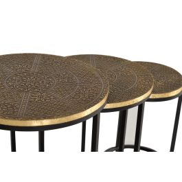 GINER Y COLOMER - Lot de 3 Tables Gigognes à Plateau en Bronze et Base en Métal Noir - Dimensions : 49 cm de Haut x 44 cm de Diamètre (Grand Modèle)