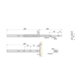 Emuca Lot de 5 jeux de coulisses pour tiroirs, roulement à billes, hauteur 45mm, profondeur 350mm, à sortie totale, avec push, fermeture amortie, zingué