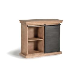 GINER Y COLOMER Commode Industrielle 3 Tiroirs en Bois de Mango et Métal Gris Naturel 85x100x40 cm