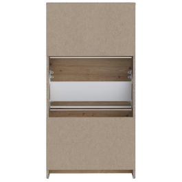 Meuble à Chaussures 6 Paires Finition Chêne 3 Portes Abattantes L 58,2 x P 20,4 x H 115,5 cm MSA312D78