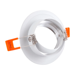 Pack 8 Spots Downlight Basculants Circulaires Aluminium Blanc 93mm
