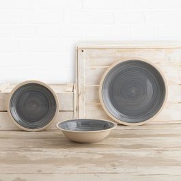 Assiettes Quid Baltic Gris Céramique 18 Pièces