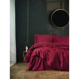 Ranforce Parure de lit 1 housse de couette 140 x 200 cm + 1 taie d'oreiller 60 x 60 cm - Satin Rouge bordeaux Precio: 38.94. SKU: B1CX4NY3KX