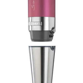 Sencor SHB 5604RD-EUE3 Mixeur Plongeant 4 en 1, 1200 W, Lames Titane QuadBlade, Moteur Silencieux, Accessoires Inox (Gobelet 800 ml, Hachoir, Fouet)