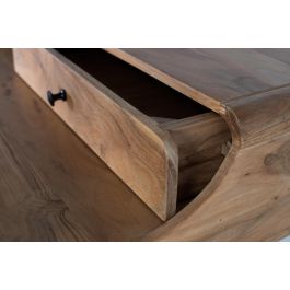 GINER Y COLOMER - Bureau en bois d'acacia et métal avec 3 tiroirs, dimensions 115x60x90 cm, couleur naturel - Matériel de bureau