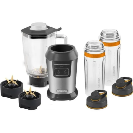 Sencor SBL 7550SS - Blender Mixeur Smoothie - 800 W - 2 Programmes - Récipient Verre 0,9 L et 2 Bouteilles TRITAN sans BPA - Lames Acier Inoxydable