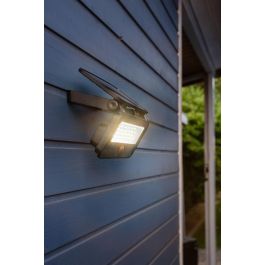 Galix G2610 Spot Solaire Mural avec Détecteur de Présence, 1200 Lumens, 48 LED, Aluminium, 3 Modes Lumière et Luminosité, Batterie Lithium