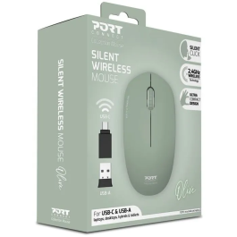 Port Designs Souris Sans Fil 900543 Collection II, Olive Vert, Technologie Wireless 2.4 GHz, Design Ultra Compact et Silencieux
