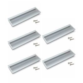 Emuca Lot de 5 poignées pour meubles Alfafar, L190mm, entraxe 160mm, Aluminium, Anodisé mat