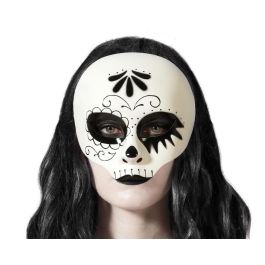 Masque de crâne mexicain blanc avec détails noirs pour le jour des morts - Décoration et déguisement de fête culturelle Precio: 11.4999996. SKU: B1AFXE2KV9