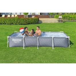 Bestway Piscine Tubulaire Acier Steel Pro 366 x 201 x 66 cm Rectangulaire avec Filtre à Cartouche - Référence BES6941607347454