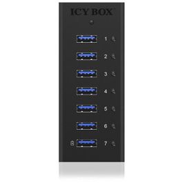 HUB 7Port. Verfügt über 7x USB 3.0 Anschlüsse für Laufwerke ICY BOX