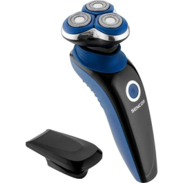 Sencor SMS 5520BL - Rasoir électrique avec lames en acier inoxydable, rasage à sec, charge rapide 90 min et autonome 60 min, lavable