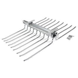 Emuca Porte-pantalons double amovible Self pour armoire., Chromé, Acier et Plastique.