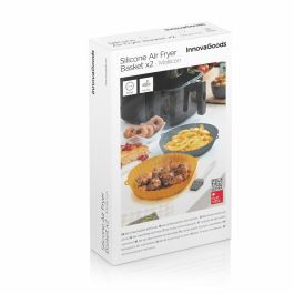 Pack Paniers en Silicone avec Pinceau pour Friteuses à Air et Friteuse à Air avec Gril, Accessoires et Livre de Recettes InnovaG