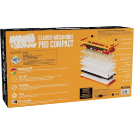 Clavier Mécanique Konix Naruto Shippuden Édition Pro Collector Numérotée - AZERTY - Switch Gateron Yellow Pro - RGB - Bluetooth / 2.4 GHz / USB - Rétroéclairage LED