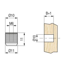 HERRAJES ALK Écrou Nylon Blanc M6 D11x11 pour Perceuse 10mm - Lot de 100