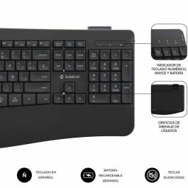 clavier et souris Subblim OFFICE PROWAVE Noir Espagnol Qwerty QWERTY