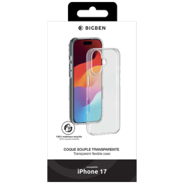 BBC Coque Silisoft pour iPhone 17 - Coque de protection transparente premium, compatible MagSafe