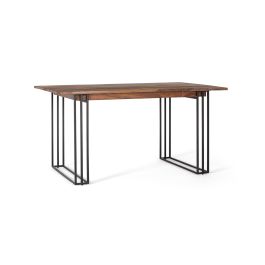 GINER Y COLOMER Table de Salle à Manger en Palissandre et Métal, Style Industriel 150 x 90 x 76 cm, Marron