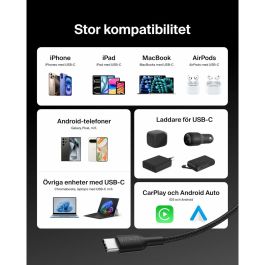 Câble USB vers Lightning Belkin CAB025HQ2MBK Noir 2 m