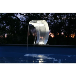 Ubbink Cascade Mamba en acrylique avec anneau LED 24 LEDs, film d'eau décoratif - H54 x 47,5 x 30 cm
