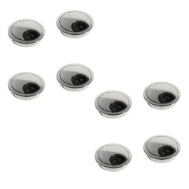 Emuca Lot de 8 passe-câbles circulaires, diamètre 60mm, à encastré Zamak, Chromé