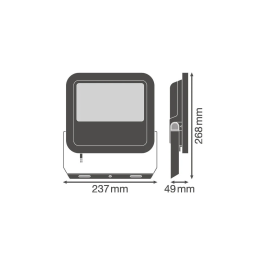 Ledvance LVE-4058075422445 Projecteur LED 65W 7150Lm 3000K 100 x 100° IP65 Blanc Chaud