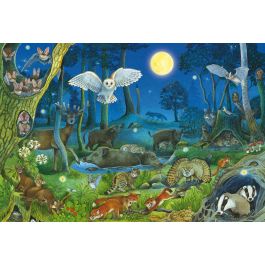 Schmidt Spiele Puzzle Animaux dans la forêt nocturne - 100 pièces - Dès 6 ans