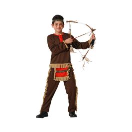 Déguisement Indien Rouge Enfant 7-9 Ans - Le Far West, Marron - Cocarde Incluse