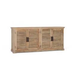 GINER Y COLOMER Buffet 4 Portes en Bois de Mango Massif - Dimensions 200x90x40 cm - Espace de Stockage - Style Rustique Naturel