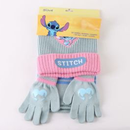 Bonnet et gants Stitch Bleu clair