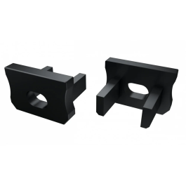 Bouchon de terminaison pour profil Type X - Plastique Gris - Avec trou