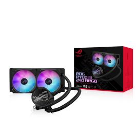ASUS ROG RYUO III 240 ARGB Refroidissement Liquide pour Processeur, 2 Ventilateurs 12cm, Éclairage LED RGB