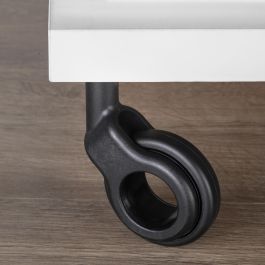 Emuca Lot de 4 roulettes Hole 2 avec plétine de montage, diamètre 60mm, Acier et Plastique, Peint en noir