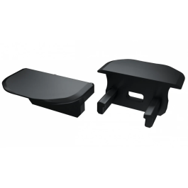 Bouchon de Fin de Profil Type B Finition Ronde - Plastique Blanc avec Trou