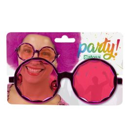 Lunettes rondes fuchsia à pampilles pour femme adulte - Accessoire carnaval et costume années 70